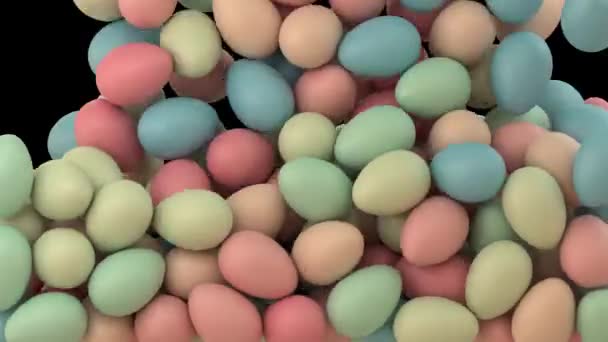 Farklı Alfa Kanalı Ile Renkli Mat Yumurta Düşüşü — Stok video
