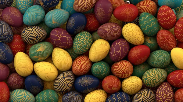 Multi colored and gold Full screen Easter egg background