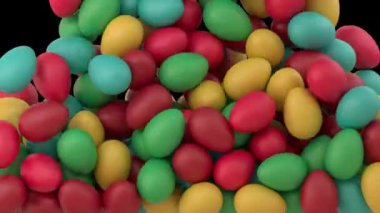 Parlak Renkli Paskalya yumurtası alfa kanalı ile düşüyor