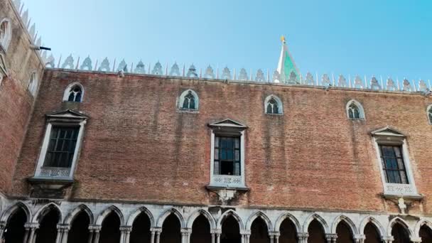 Palacio Duces Venecia Patio Interior Patio Cámara Lenta Pan — Vídeos de Stock