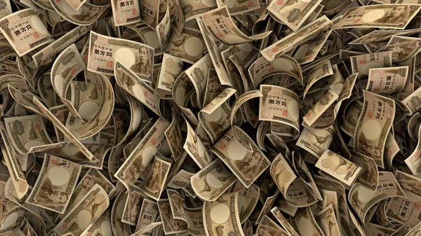 Volledig Scherm Geld Valuta Achtergrond Financiën Illustratie Yen — Stockfoto