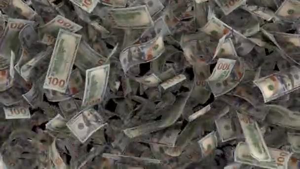 Динамічні Долари Сша Грошові Купюри Перехід Знизу Верхньої Вертикальної Протирання — стокове відео