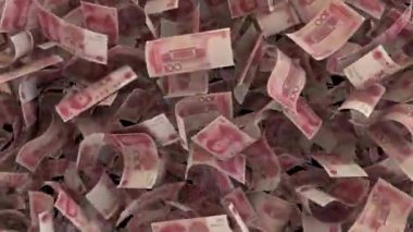 Dinamik Çin Yuan Para geçişi alt kattan üst dikey silme 