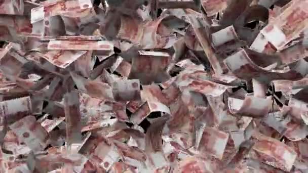 Δυναμική Ρωσική Ruble Χρήματα Μετάβαση Λογαριασμούς Από Κάτω Μέρος Στην — Αρχείο Βίντεο