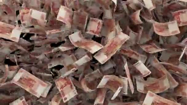 Dynamiczny Rosyjski Rubla Pieniądze Przejścia Rogu Przekątnej Chusteczki — Wideo stockowe