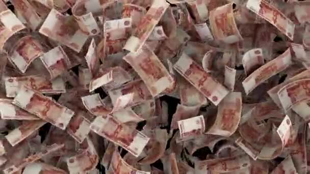 Dinamico Rublo Russo Banconote Transizione Dai Bordi Spazzato Lato — Video Stock