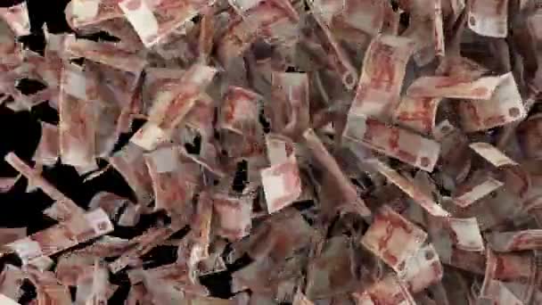 Dynamiczny Rosyjski Rubla Pieniądze Przejścia Boku Poziomej Chusteczki — Wideo stockowe