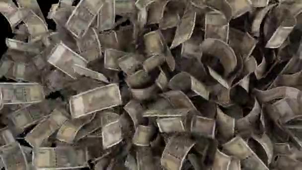 Динамічна Індійська Рупія Грошові Купюри Перехід Збоку Вибух — стокове відео