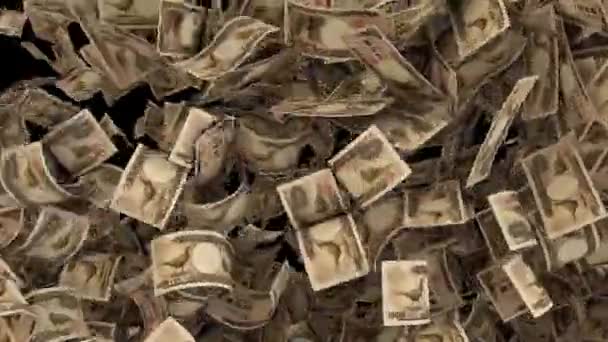 Dinamik Japon Yen Para Faturaları Köşedeki Köşeden Çapraz Silme — Stok video