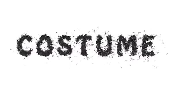 Geanimeerde Halloween Vleermuis Typeface Tekst Vormen Van Het Woord Kostuum — Stockvideo