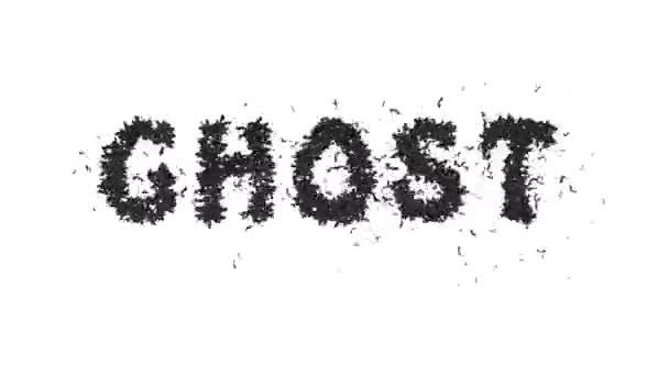 Animated Halloween Bat Typeface Text Forming Word Ghost — Stok Video