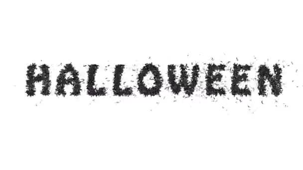 Animated Halloween Bat Typeface Text Formarea Cuvântului Halloween — Videoclip de stoc