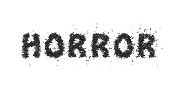 Animated Halloween Vleermuis Typeface Tekst Vormen Van Het Woord Horror — Stockvideo