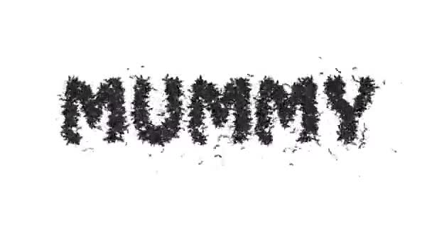 Animação Halloween Bat Typeface Texto Formando Palavra Múmia — Vídeo de Stock