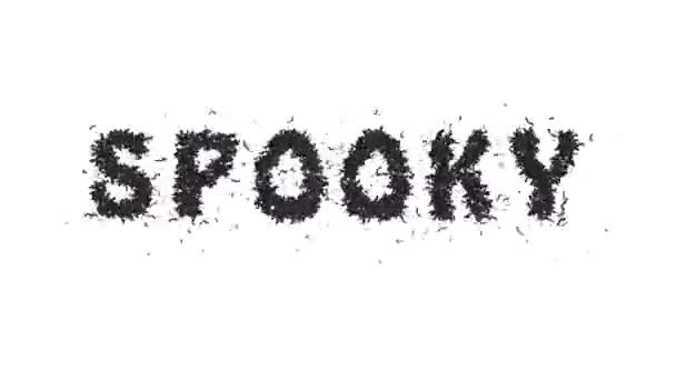 Animato Halloween Bat Typeface Testo Formando Parola Spettrale — Video Stock