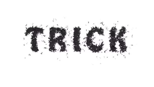 Animated Halloween Bat Typeface Text Forming Word Trick — Stock Video