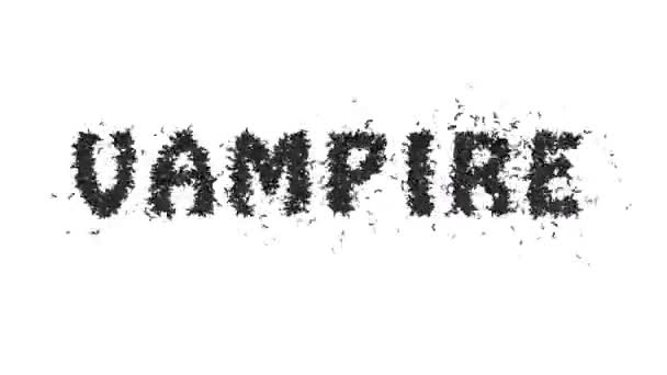 Animated Halloween Bat Typeface Text Forming Word Vampire — Stock Video
