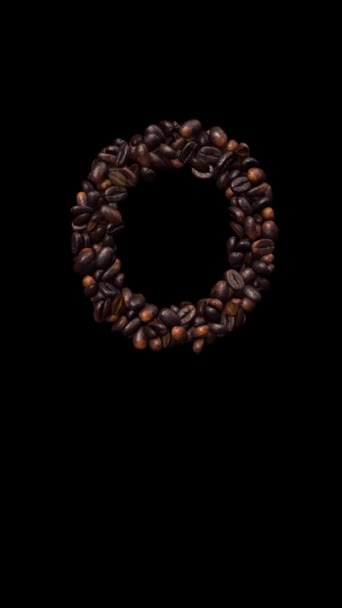 Canlandırılmış Kahve Yazı Tipi Alfa Kanallı Karakter — Stok video