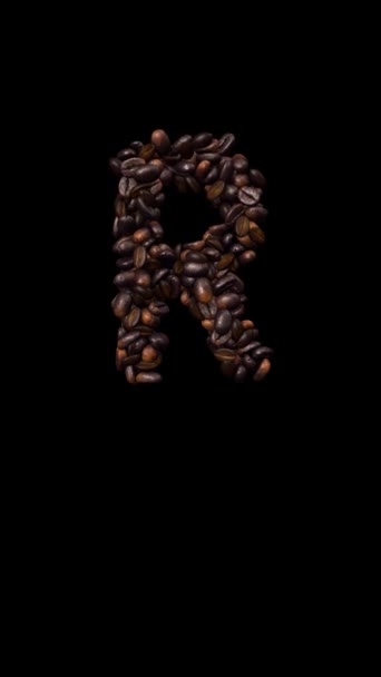 Animovaný Kávový Písmo Text Alfa Kanál Znak — Stock video