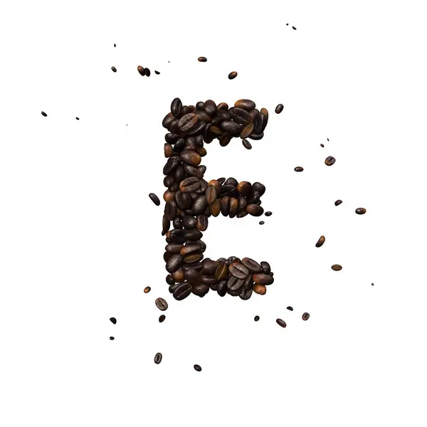 Coffee Text Typeface Out Coffee Beans Isolated Character — Stock Photo, Image