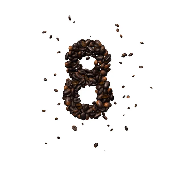 Coffee Text Typeface Out Coffee Beans Isolated Character Stock Image