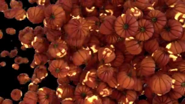 Halloween Pumpkin Transitions Lanterns Side — Stock Video