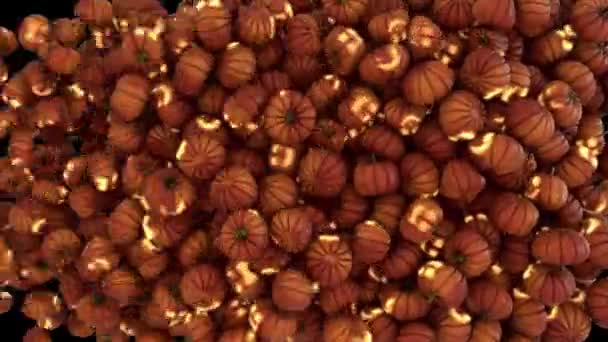 Halloween Pumpkin Transitions Lanterns Side Explode — Stock Video