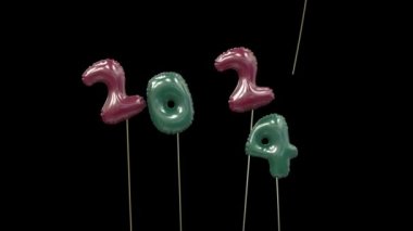  Yeni yıl Balonu 2023 uçup gidiyor ve 2024 hala mor ve yeşil..