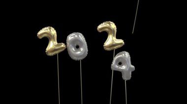 Yeni yıl Balonu 2023 uçup gider ve 2024 altın ve beyaz kalır.