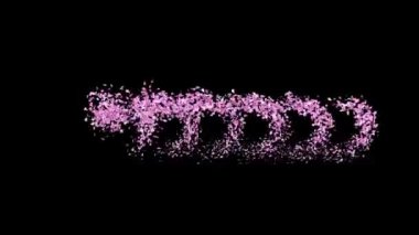 Canlandırılmış Sakura Petals alfa kanallı Neşeli kelimesini oluşturan metin harfleri