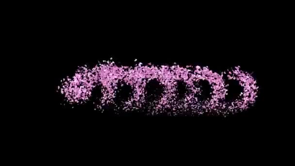 Letras Texto Animadas Sakura Petals Que Forman Palabra Primavera Con — Vídeo de stock