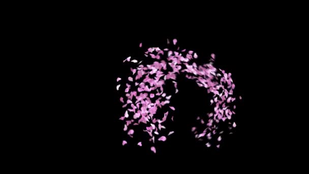 Весняні Пелюстки Сакура Альфа Каналом Відкриті Дужки Персонажа — стокове відео