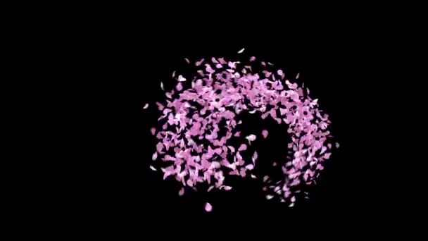 Primavera Sakura Petali Carattere Tipografico Con Canale Alfa Carattere Gbp — Video Stock