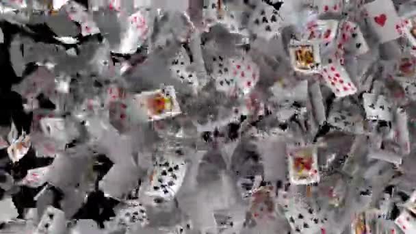动态甲板动画扑克卡片从侧面到上方的转换 — 图库视频影像