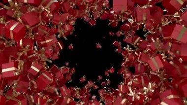 Kırmızı Canlandırılmış Hediye Kutusu Gdes 'ten kenarlara kırmızı altın geçiş.