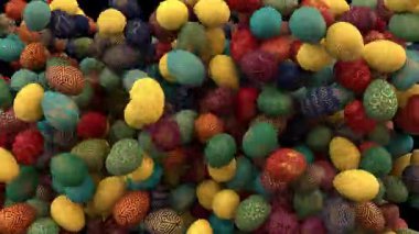 Çok renkli paskalya yumurtası. Farklı alfa kanallı çapraz silme..