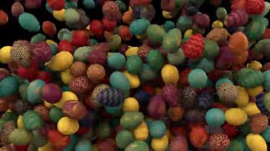 Çok renkli paskalya yumurtası. Tepeden geçiş, ayrı bir alfa kanalıyla patlamaktan daha iyidir.