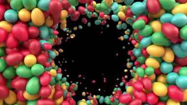 Parlak Renkli Paskalya Yumurtası Canlandırılmış Video Geçişi Kenarlardan kenarlara Alfa Kanalı ile Ayırın