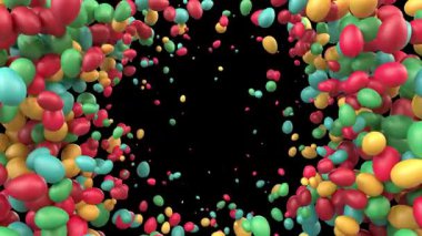  Parlak Renkli Paskalya Yumurtası Canlandırılmış Video Geçişi Kenarlardan kenarlara Alfa Kanalı ile Ayrıl