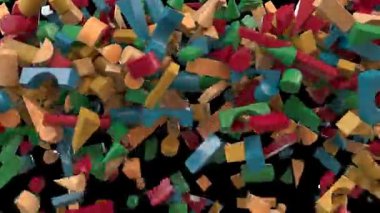 Renkli Animasyon Tahta Bina Blokları Dinamik Ekran Geçişleri 7 Dikey Silme