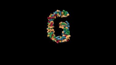 Canlandırılmış Dinamik Renkli Tahta Bina Bloğu G Harfi Yazısı