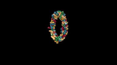 Canlandırılmış Dinamik Renkli Tahta Bina Bloğu Yazıtipi 0