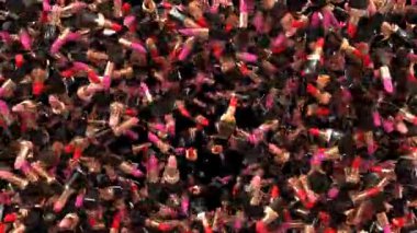 Animasyonlu Ruj Videosu 60 fps 'lik ayrı bir alfa kanalı ile kenardan ortaya geçiş