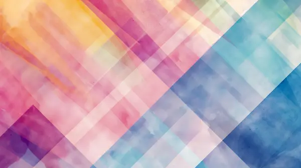 stock image Soft pastel hues blend in a geometric watercolor pattern, evoking a sense of calm and creativity.