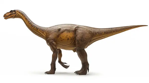 stock image A dinosaur figurine, resembling a Velociraptor, isolated on a plain white background, emphasizing its detailed texture.