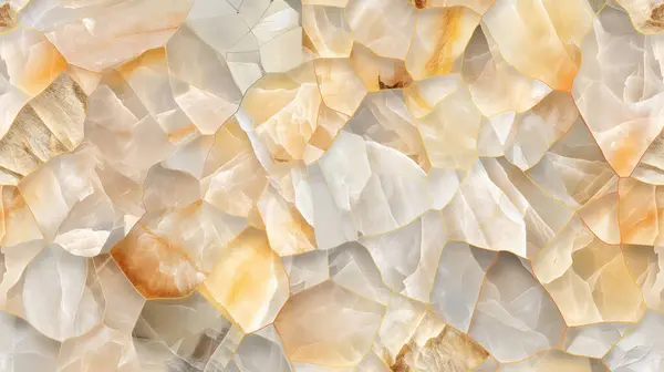 stock image Glossy white and amber stones polished into a radiant mosaic.