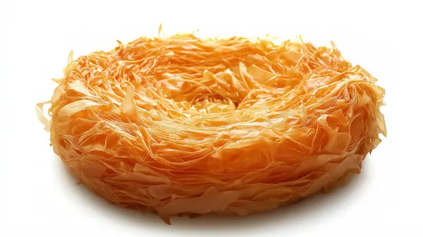 stock image A golden nest of crispy pastry strands, ready to be savored as a sweet treat.