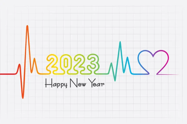 2023新年健康意识庆祝活动说明 — 图库矢量图片