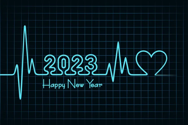 Ilustração Ano Novo 2023 Celebração Conscientização Saúde — Vetor de Stock