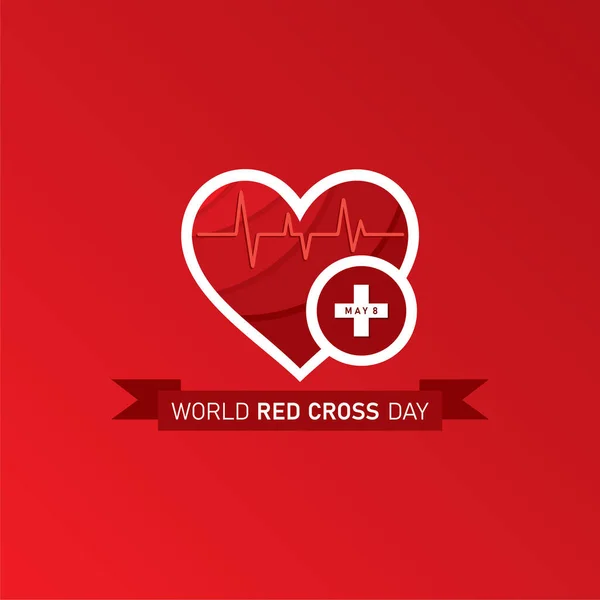 Wektor Ilustracja Dla Światowego Dnia Czerwonego Krzyża Koncepcja Obchodzi Maja — Wektor stockowy